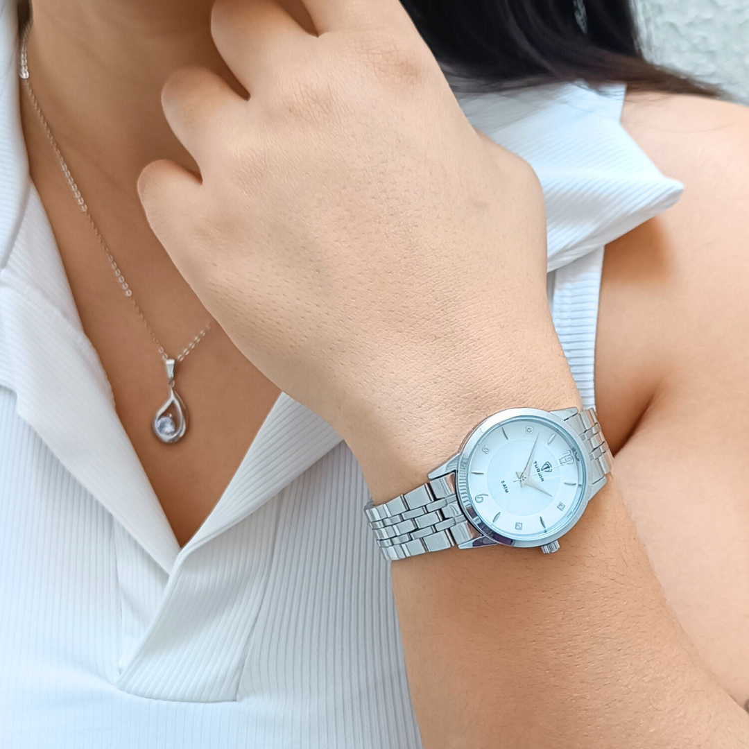 Relógio Tuguir Feminino Dourado Original Com Colar - Imagem 6